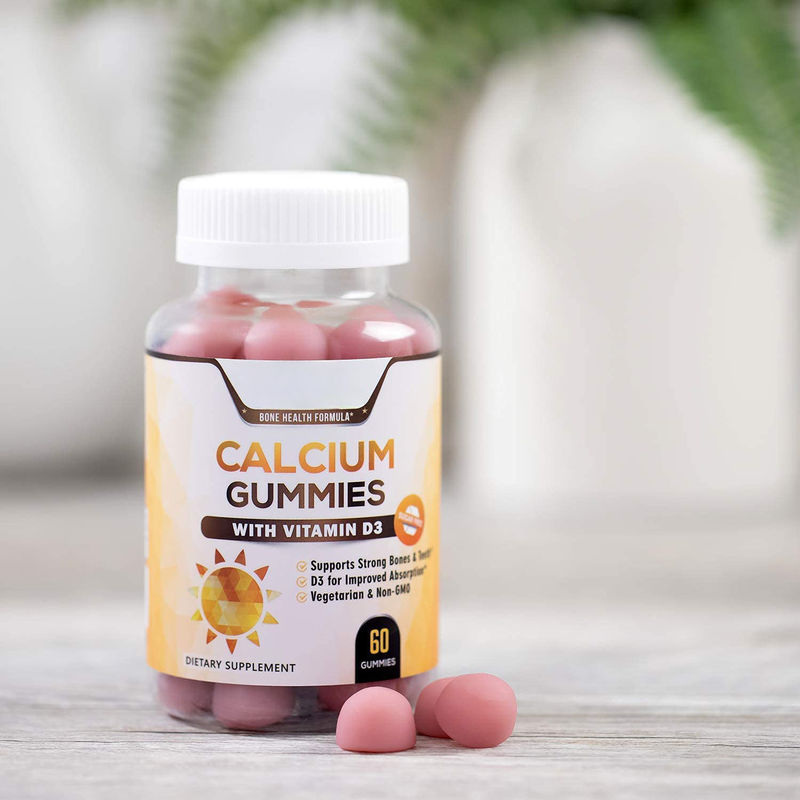 Des gommes végétaliennes et végétaliennes, des gommes de calcium et de vitamine D3, des gommes pour adultes, des gommes pour soutenir la santé des os et des dents.