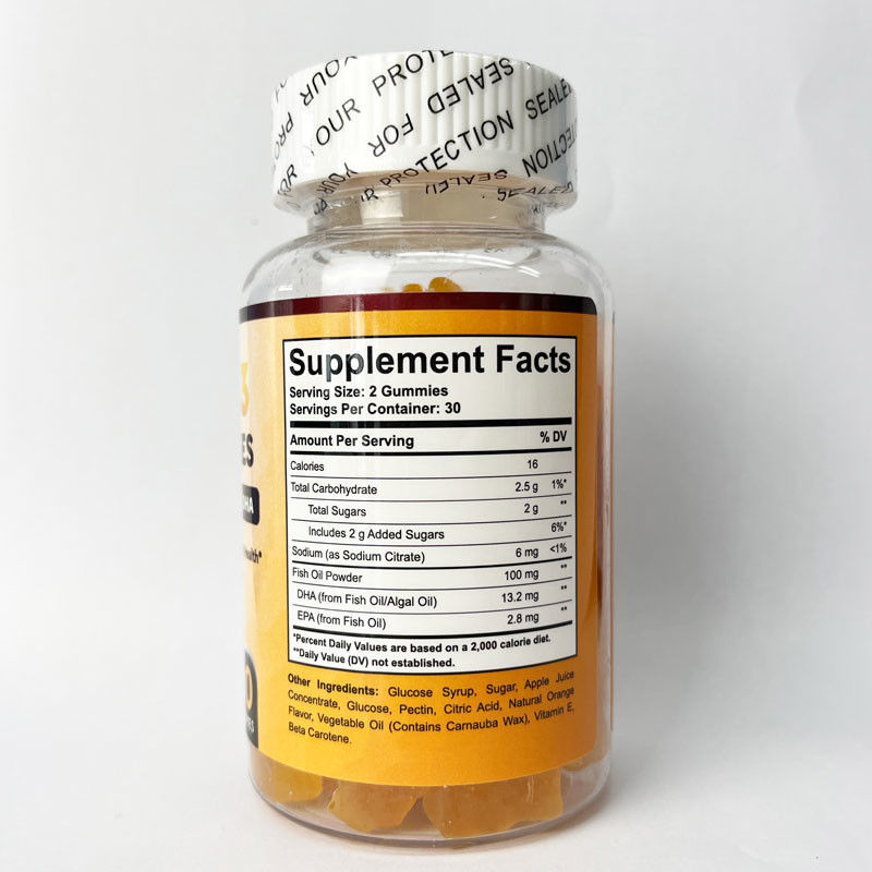 Étiquette privée Vegan Kids Dha Gummy Candy Suppléments de soutien au cerveau Intelligence Booster huile de poisson Oméga 3 gommes