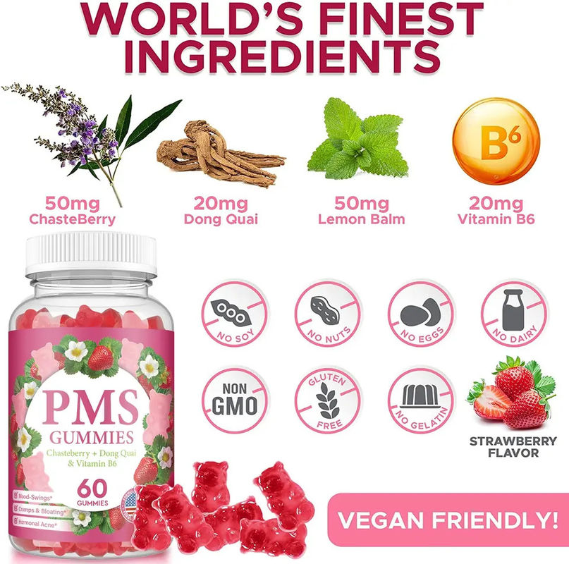 Gums sans sucre soulagement de la période équilibre hormonal Gums pour soulager les douleurs menstruelles des femmes