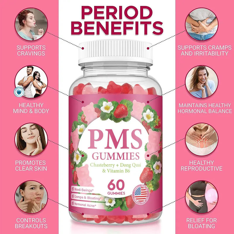 Gums sans sucre soulagement de la période équilibre hormonal Gums pour soulager les douleurs menstruelles des femmes