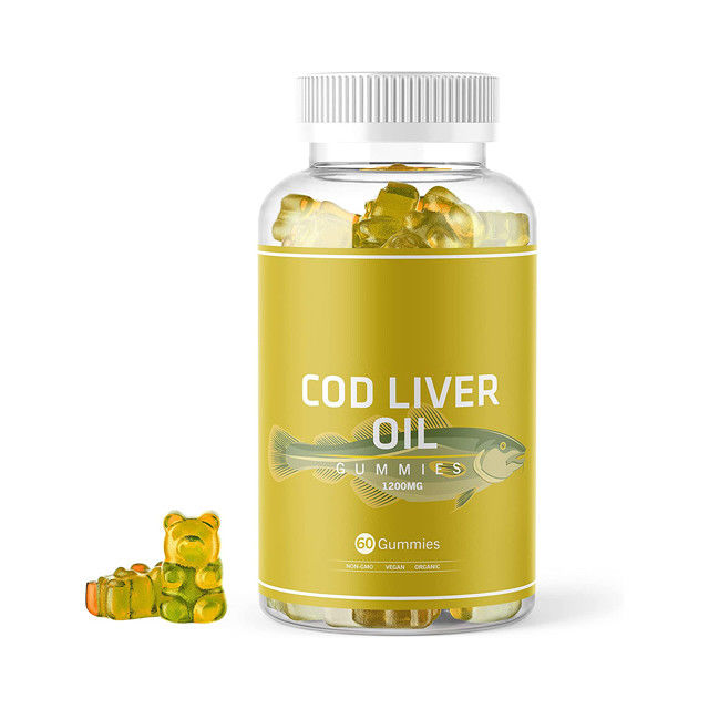 L'huile de foie de morue biologique gomme d'huile de poisson gomme riche en oméga-3, Epa Dha, vitamines