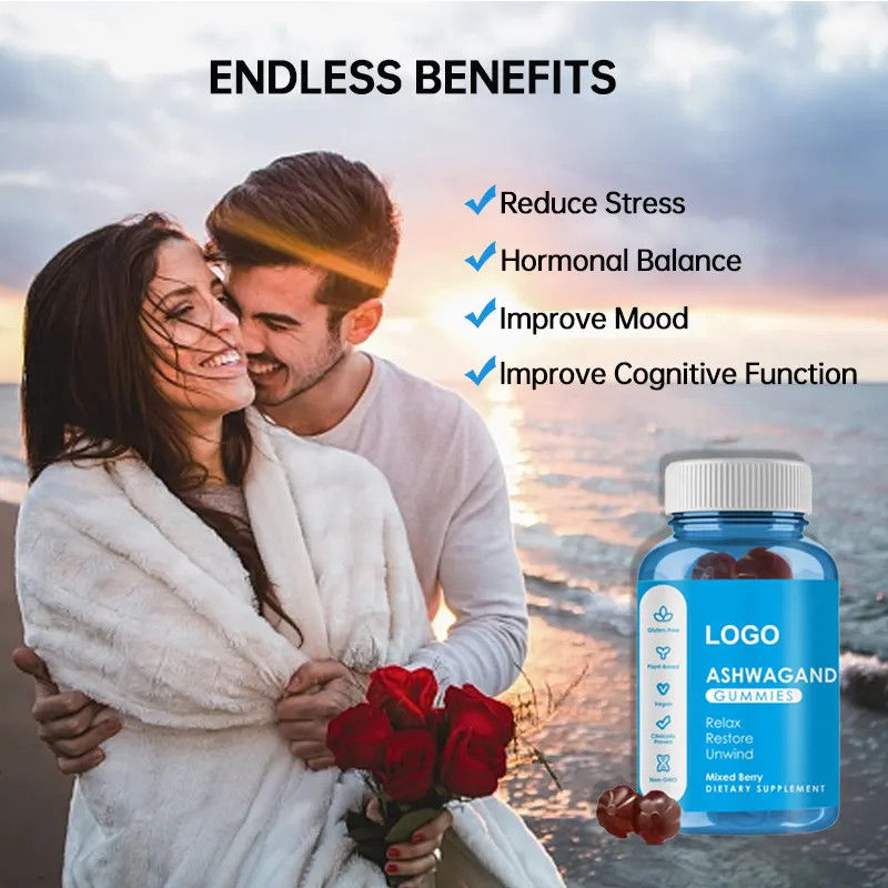 Des bonbons à la gomme personnalisés Ashwaganda Gummies Suppléments de soins de santé pour améliorer l'immunité et un bon sommeil