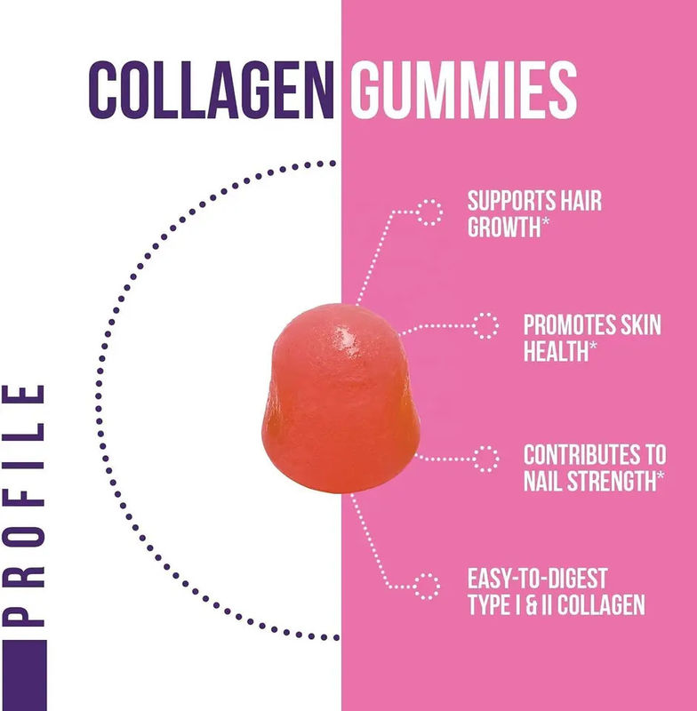 Soins de santé Étiquette privée Gmp usine Blanchiment de la peau Multivitamines Supplément de collagène Bonbons gommés