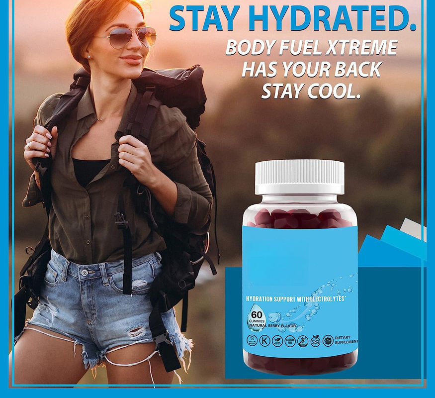 Oem Hydratation Électrolyte gommes saveur de baies naturelles Électrolyte Soutien à la santé Vegan Gratuit de gluten Non OGM Halal Pectine