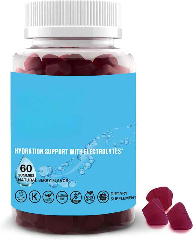 Oem Hydratation Électrolyte gommes saveur de baies naturelles Électrolyte Soutien à la santé Vegan Gratuit de gluten Non OGM Halal Pectine