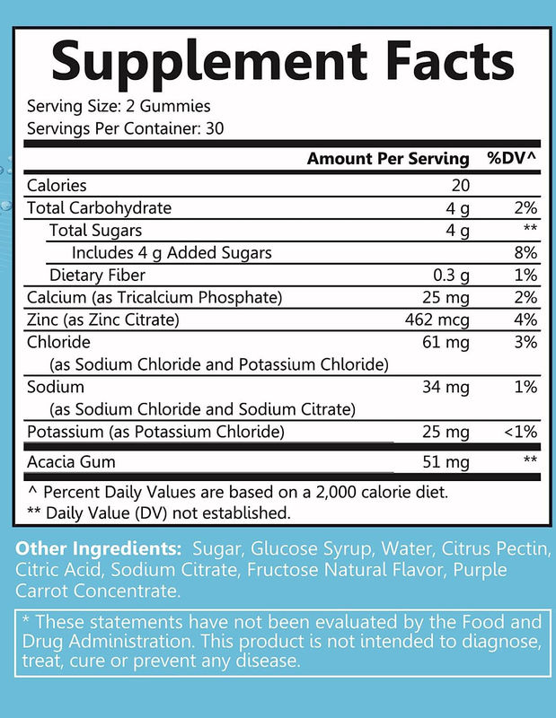 Oem Hydratation Électrolyte gommes saveur de baies naturelles Électrolyte Soutien à la santé Vegan Gratuit de gluten Non OGM Halal Pectine