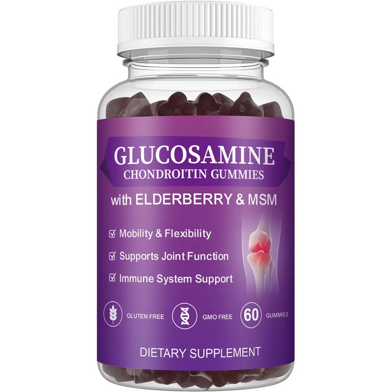 Supplément pour les personnes âgées Glucosamine Chondroïtine gomme avec soutien articulaire et antioxydant immunitaire
