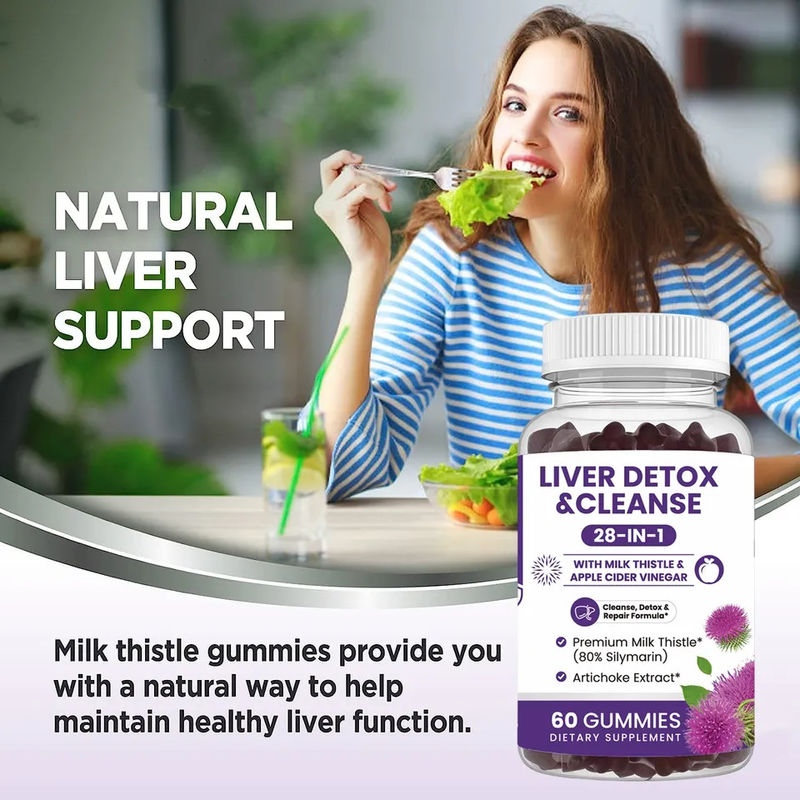 Produit de marque privée Le chardon-Marie Extrait Vegan Détoxifier le foie Détoxifier le foie Gummy Candy Le chardon-Marie Gummy