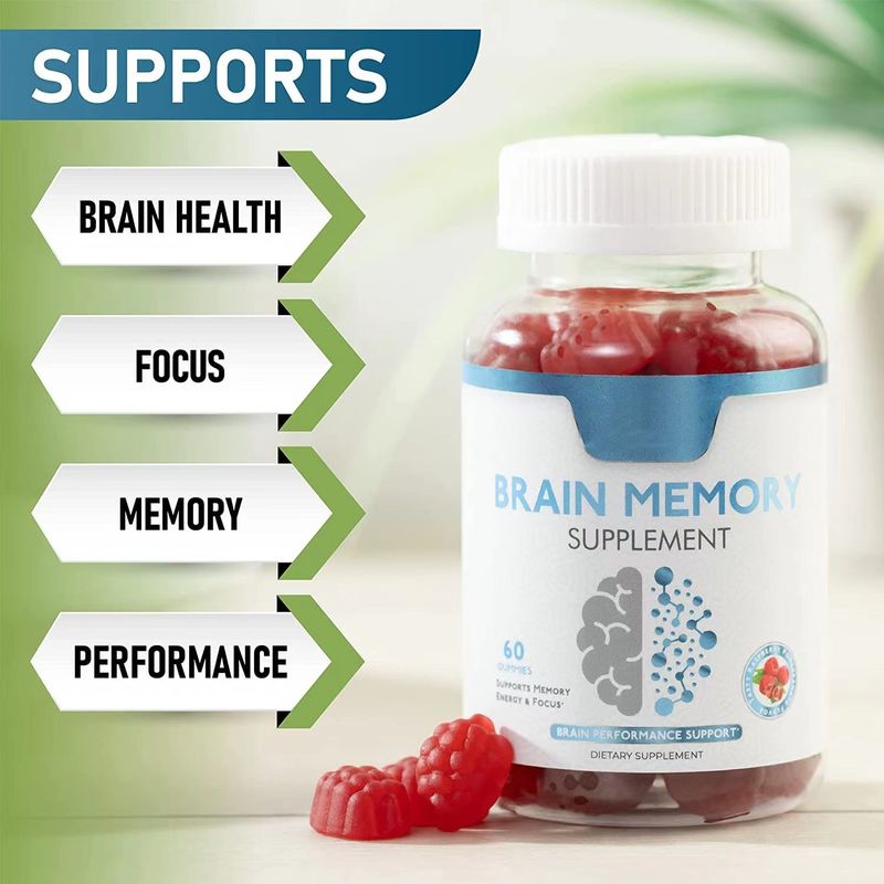 Oem Private Label Vegan Gummy Candy Focus Améliorer la mémoire Nootropiques Booster du cerveau Supplément Nootropique Gommes