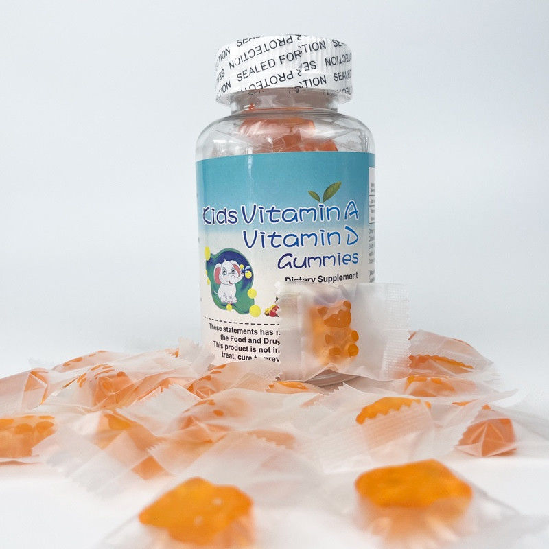 Étiquette privée Oem Sans sucre pour enfants Supplément sain Vitamine A et Vitamine D3 gommes pour enfants