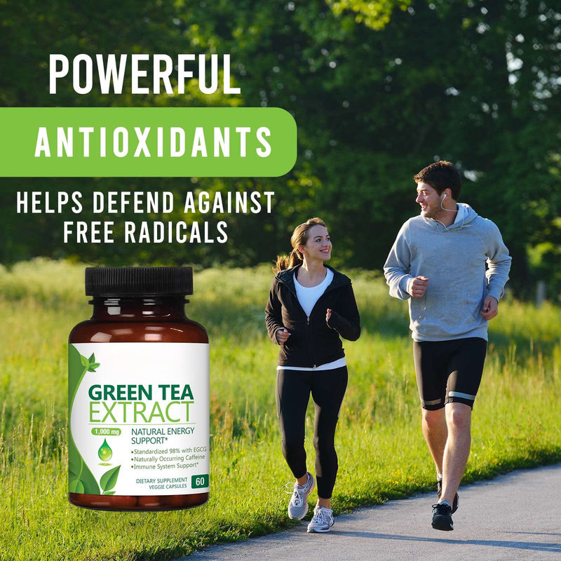 Oem Private Label Supplément de santé à base de plantes Capsules de thé vert soutiennent le cœur et la santé antioxydante Capsules de thé vert