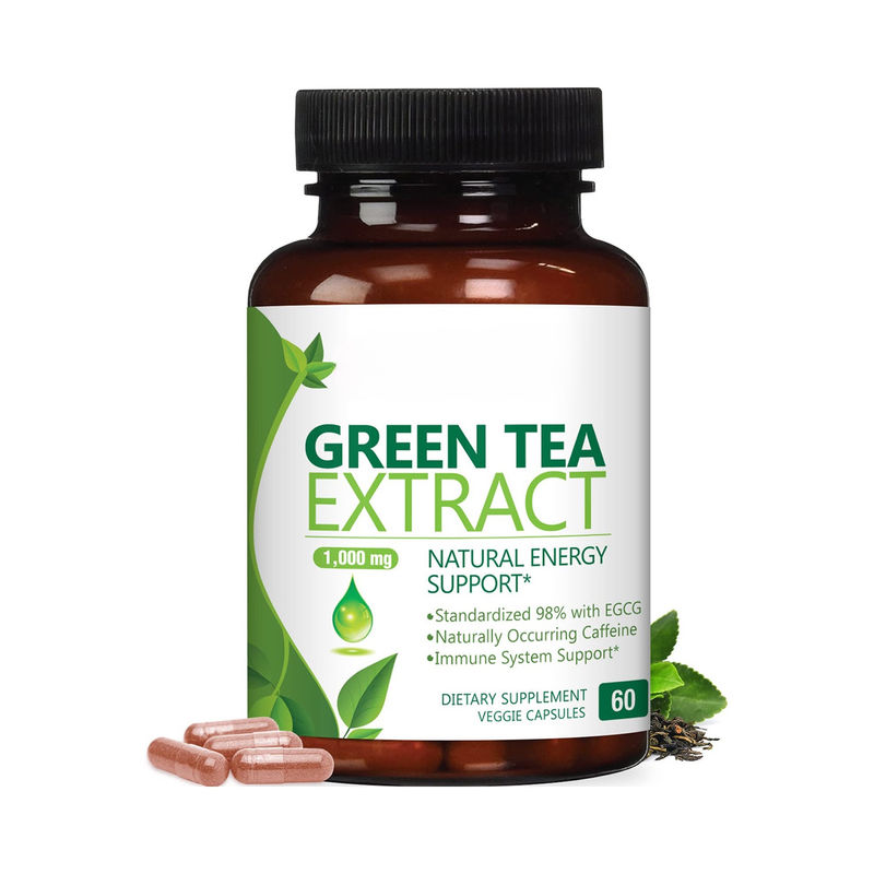 Oem Private Label Supplément de santé à base de plantes Capsules de thé vert soutiennent le cœur et la santé antioxydante Capsules de thé vert