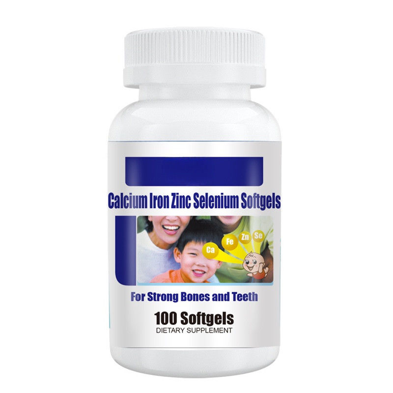 Produit de fabrication unique, formule personnalisée Multivitamines et minéraux Suppléments de calcium Fer Zinc Sélénium Softgel Capsules