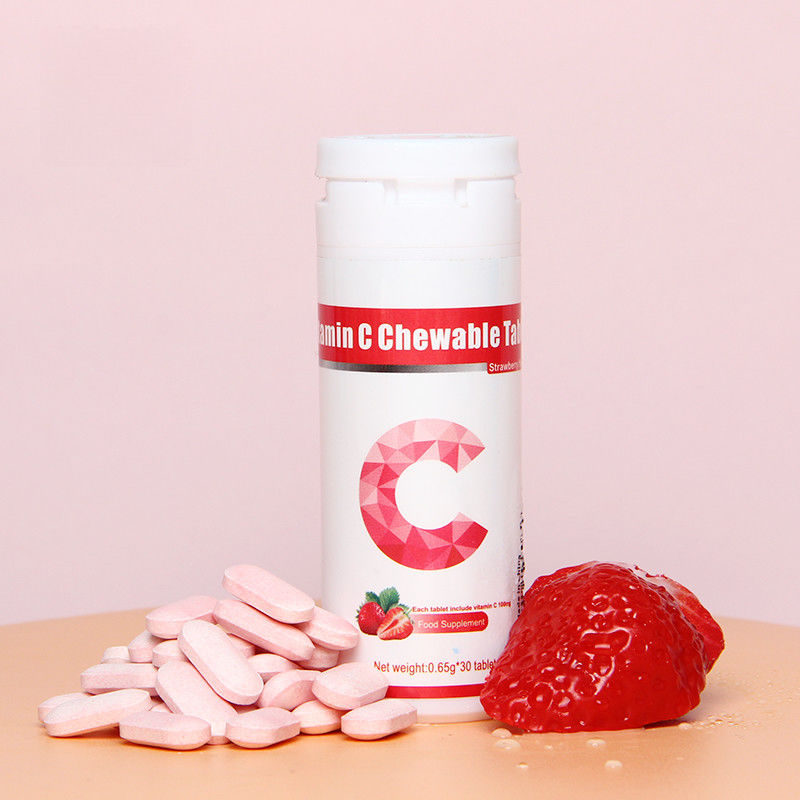 Produit de marque privée pour blanchiment de la peau Suppléments d' immunité personnalisés Vitamine C 100 mg 500 mg Comprimés à mâcher