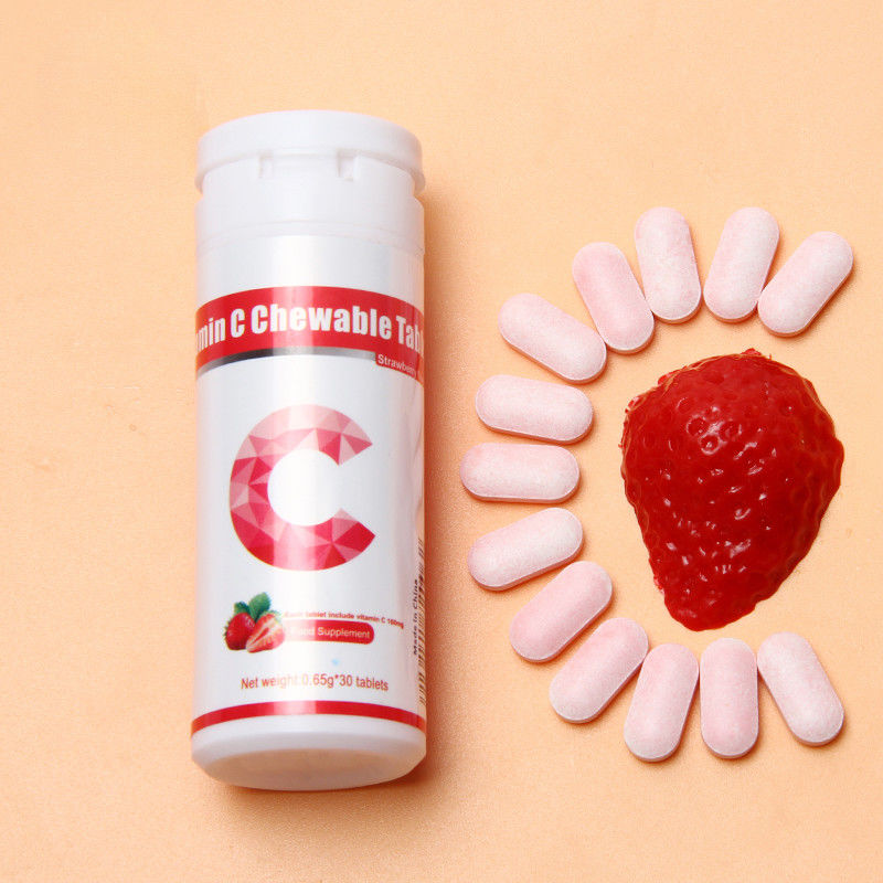 Produit de marque privée pour blanchiment de la peau Suppléments d' immunité personnalisés Vitamine C 100 mg 500 mg Comprimés à mâcher